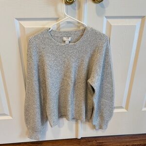 J. Crew Heather Gray Ribbed Crew Neck Sweater